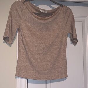 Zara Taupe boat neck tee NWOT